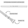thumbnail image 3 of Adjustable White Shower Curtain Rod, Tension Design for Quick Installation, Extendable Length 41.3 to 98.4 Inches, 3 of 7