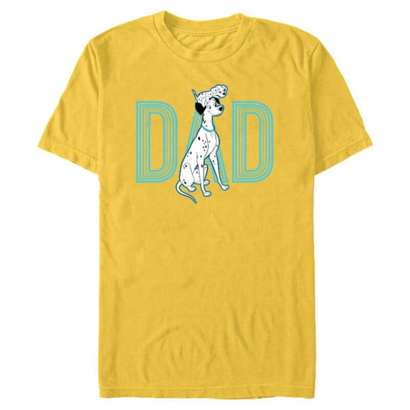 Disney 101 Dalmatians Pongo and Penny Dad - Short Sleeve Blended T-Shirt for Adults - Customized-Yellow