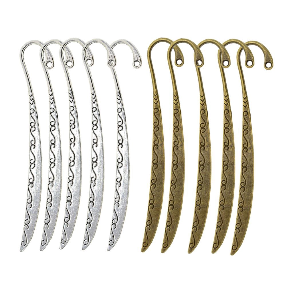 Milageto 50Pcs Mixed Colors Classical Delicacy Metal Beading Bookmarks for Handmade Silky