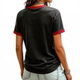 thumbnail image 3 of Womens 9/11 Never Forget V Neck T Shirt Patriotic Memorial Graphic Tee Short Sleeve Stretchy Casual Summer Top for Daily Wear and Gifts, Black-S, 3 of 3