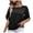 Black, variant on YYDGH Women's Swiss Dot Petal Short Sleeve T-Shirts Crew Neck Solid Color Casual Loose Tops Blouses Green S