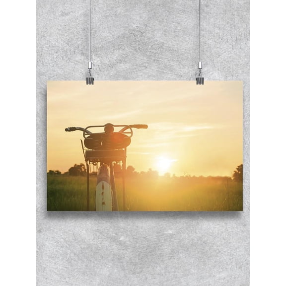 Retro Bicycle At Sunrise Poster -Image by Shutterstock