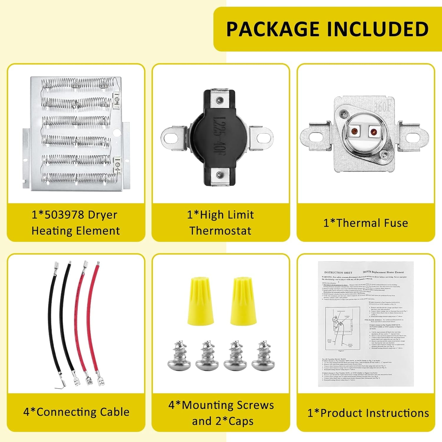 Upgraded 503978 61927 Dryer Heating Element Kit Compatible With Speed Queen Amana Maytag Crosley