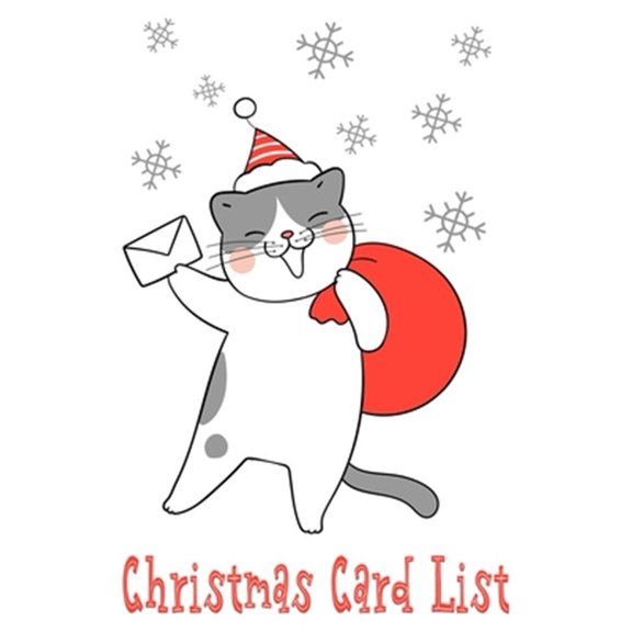 Pre-Owned Christmas Card List: Organize and Track Holiday Greetings Sent and Received Cat & Snowflake Theme