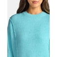 thumbnail image 4 of Time and Tru Women's Reverse Linking Pullover Sweater with Long Sleeves, Midweight, Sizes XS-XXXL, 4 of 5