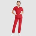 thumbnail image 2 of Scrubs Set for Women Nurse Uniform Jogger Suit Medical Scrubs Set V-Neck Top & Pants with Pockets Comfortable & Durable, 2 of 7