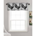 thumbnail image 3 of Grey Retro Vintage Kitchen Valances for Windows Farmhouse Linen Window Valance Curtain for Living Room Window Treatment Farmhouse Country Animal Modern Valance Rod Pocket Topper Drape, 42 x 12 Inch, 3 of 6