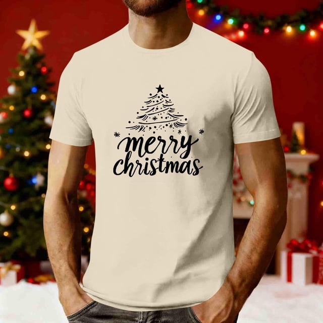 Tops para hombre, blusas y camisas de cuello redondo y manga corta para hombre, camisetas deportivas informales con estampado navideño a la moda para hombre, blusas de cuello redondo y manga corta, bl