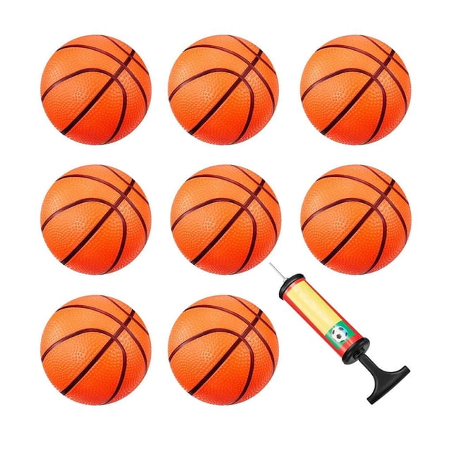 Pelotas De Baloncesto Pequeñas, Pelotas De Baloncesto, Juguetes De Baloncesto Para Piscina Con Bomba De Inflado Para Playa, Piscina, Deportes, Juegos, Suministros Para Fiestas 8 Uds. Inevent FN002223-00
