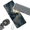thumbnail image 4 of WISHTIME Gaming Mouse Mat Large Mouse Mat Long Extended Mouse Pad Desk Mat Non-Slip Rubber Mice Pads Stitched Edges Thin Pad (31.5x11.8x0.08Inch)Dark Grey, 4 of 8