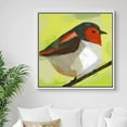 thumbnail image 2 of PixonSign Framed Canvas Print Wall Art Red, Black, White Finch Animals Wilderness Illustrations Modern Art Chic Closeup Colorful Multicolor Ultra for Living Room, Bedroom, Office - 16"x16" White, 2 of 5