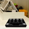 thumbnail image 3 of CIMAXIC Clear Currency Tray Cash Register Drawer Compartment Black Plastic 1Pcs, 3 of 8