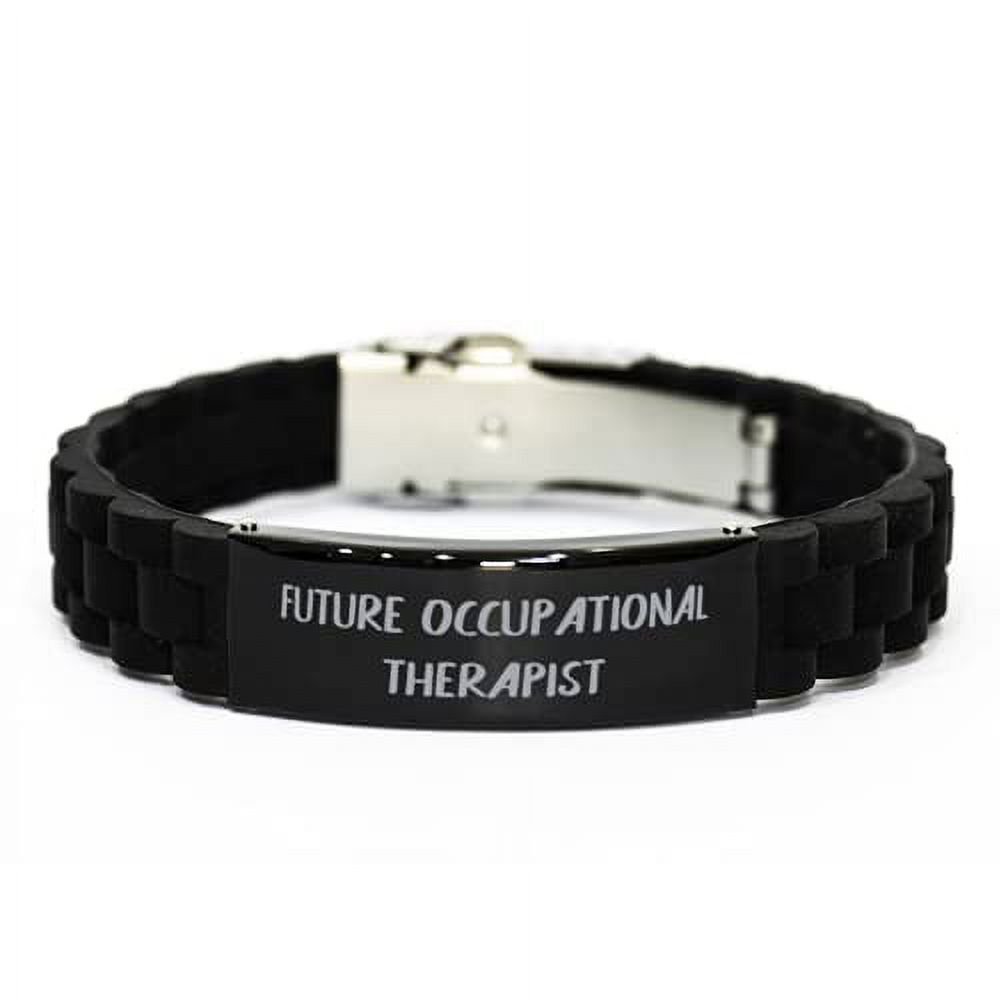 amangny Useful Occupational Therapist Black Glidelock Clasp Bracelet, Future Occ