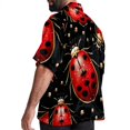 thumbnail image 3 of Seven Starred Ladybird Men's Short Sleeve Beach Shirts, Hawaiian Printed Button Down Summer Casual Unisex Men's Shirts, 3 of 6