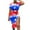 Red womens 4th of July Dresses, variant on Wycnly Womens 4th of July Dresses Slit Drawstring Bodycon Independence Day Patriotic Midi Dresses Casual Star Print Crewneck Short Sleeve Knee-Length Summer Dress Wine m