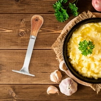 MLINS Stainless Steel Potato Masher with Wood Handle Mashed Potatoes Masher Kitchen Tool for Mashing Potatoes Avocados Baby Food