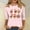 Pink, variant on asdoklhq Thanksgiving Shirt Women's Thanksgiving Printed Round Neck 3/4 Sleeve T-shirt Loose Top Long Sleeve Round Neck Top/Shirt Pink XL