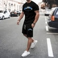 thumbnail image 2 of Afdoent Mens Two Piece Outfits Comfortable Short Sleeve T Shirt And Shorts Summer Outfit Oversized Sports Clothing Mens Fitness Suit Vacation Beach Leisure, 2 of 6