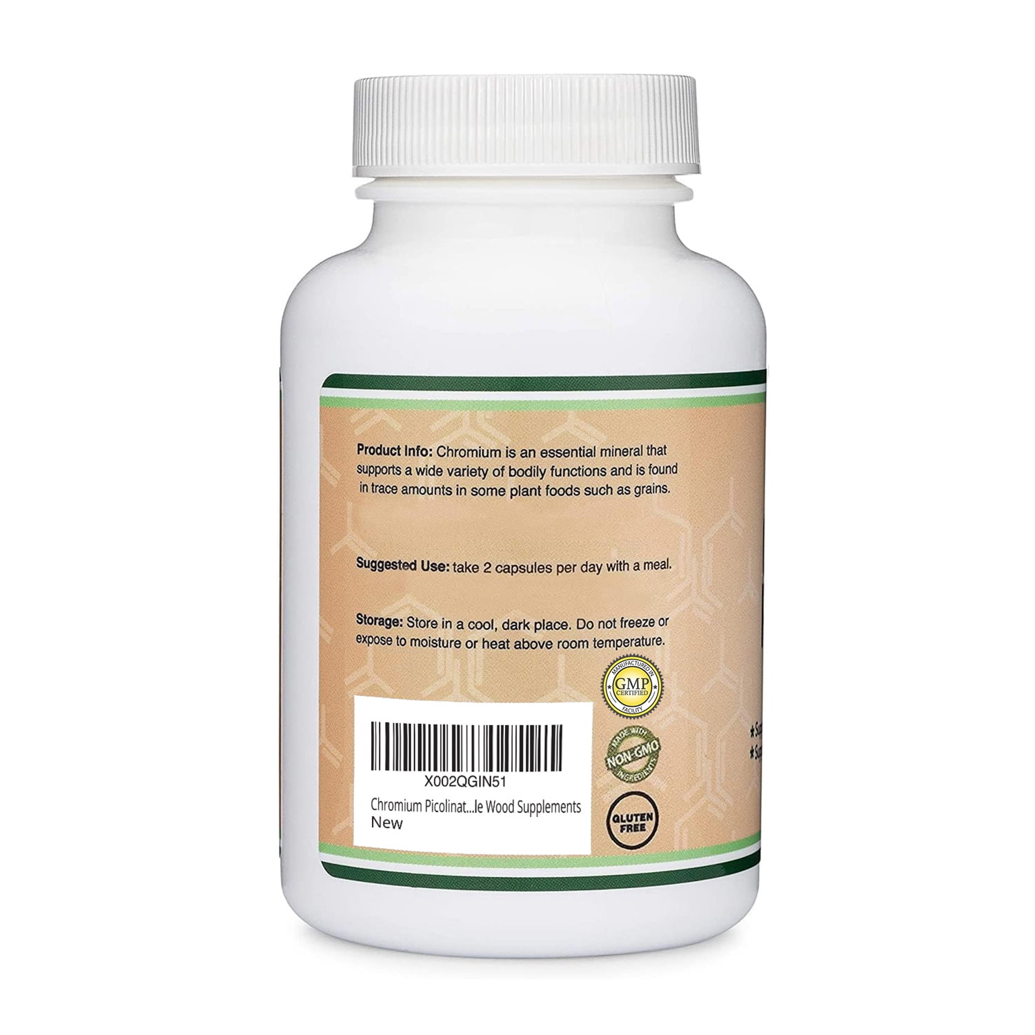 Chromium Picolinate 1000mcg for Weight Loss (High Absorption and Bioavailability) (300 Vegan Safe Capsules, Non-GMO, Gluten Free, Made in The USA) by Double Wood Supplements