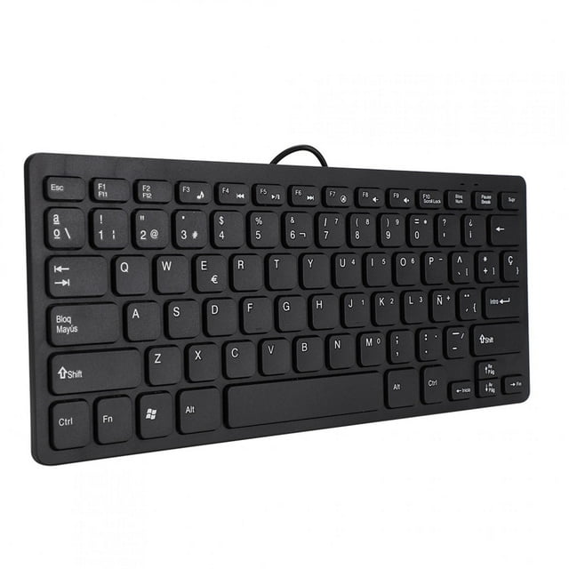 Plug And Play Spanish Keyboard Layout, Fade-resistant, Wired USB Keyboard Ultra-thin For Desktop Computer