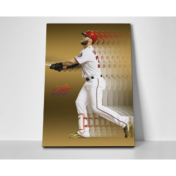 Bryce Harper Gold Poster or Wrapped Canvas