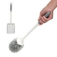 thumbnail image 6 of Zonao Toilet Brush With Base Toilet Bowl Brush with Hard Bristles Standing & Wall Mounted Without Drilling Toilet Scrubber, 6 of 8