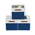 thumbnail image 2 of DECOMOMO 3-Pack Stackable Foldable Cube Storage Bin W/ Lids | Rugged Canvas Fabric Container with PU Handles, 2 of 8
