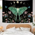 thumbnail image 3 of Drgilau Blue Moth Tapestry Wall Hanging, Moon Phase Stars Cute Plants Butterfly Floral Botanical Nature Aesthetic Celestial Wall Tapestries for Bedroom Home Living Room Dorm 60X40 Inch, 3 of 6