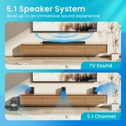 Acoustic Audio by Goldwood AA5240 Home Theater 5.1 Bluetooth Speaker System with Optical, USB and SD Inputs, Black