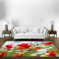 thumbnail image 2 of Poppy Flower Rug, Poppy Fields Rug, Farmhouse Rug, Trendy Rug, Daisy Flower Rug, Office Decor Rug, Gift Rug, Red Poppies Rug, Botanical Rugs, 1.7'x2.3' - 50x70 cm, 2 of 8