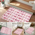 thumbnail image 6 of Aesthetic Bows Washable Area Rug 2 x 3 ft Pink Rose Bow Love Bow White Background, Soft Non Slip Rugs Stain Repellent Indoor Felt Carpet for Living Dining Room Bedroom Home Office, 6 of 9