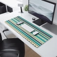 thumbnail image 2 of Long Mouse Pads for Desk,Blue and Orange Diamond Shaped Geometric Boho Desk Mats on Top Of Desks, Desk Mouse Pad Extra Large with 3mm Non-Slip Base and Stitched Edge for Gaming,Work,Home 31.5"x11.8", 2 of 5