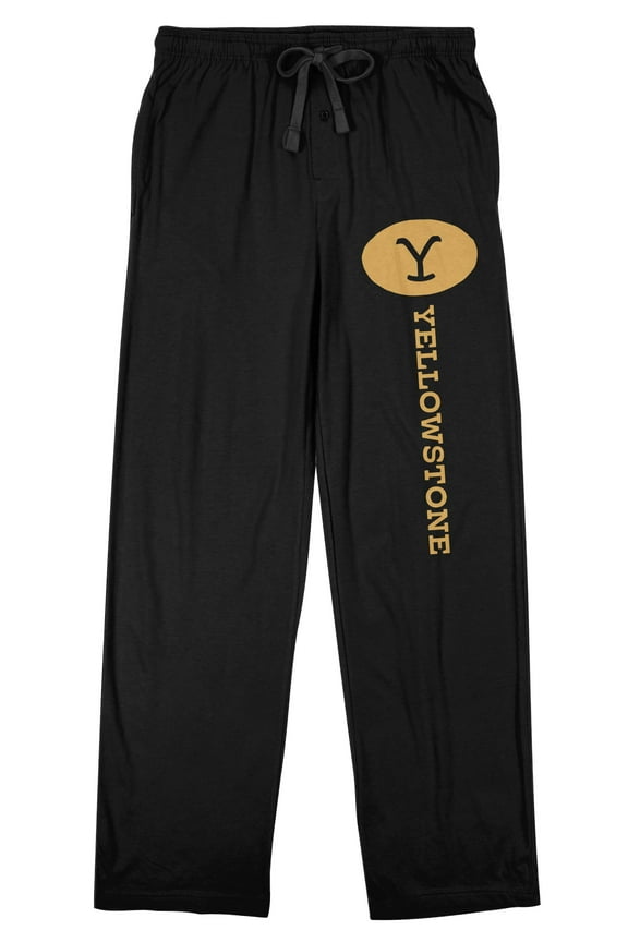 Yellowstone Logo Men's Black Sleep Pajama Pants-Medium