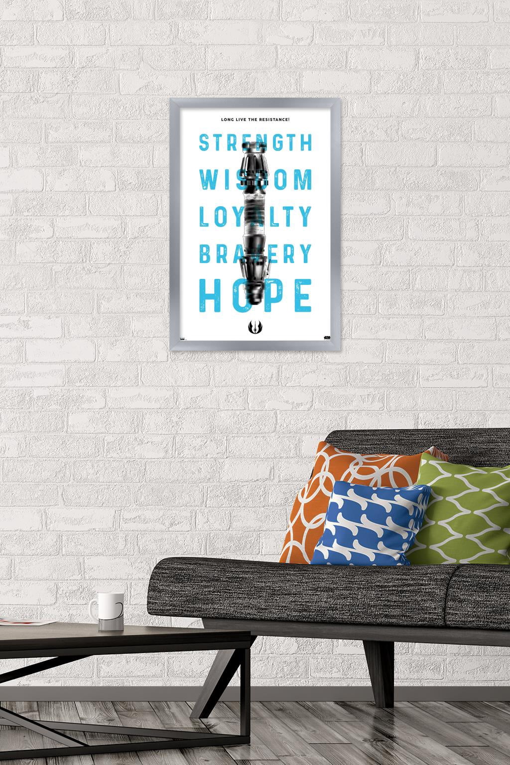 Star Wars: Saga - Lightsaber Text Wall Poster, 14.725" x 22.375", Framed