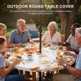 thumbnail image 3 of Round Outdoor Tablecloth with Umbrella Hole and Zipper, Orange Eucalyptus Leaves Tablecloth with Elastic Waterproof, Spring Summer Botanical Patio Table Covers for 36" - 44" Picnic Pool Tables, 3 of 9