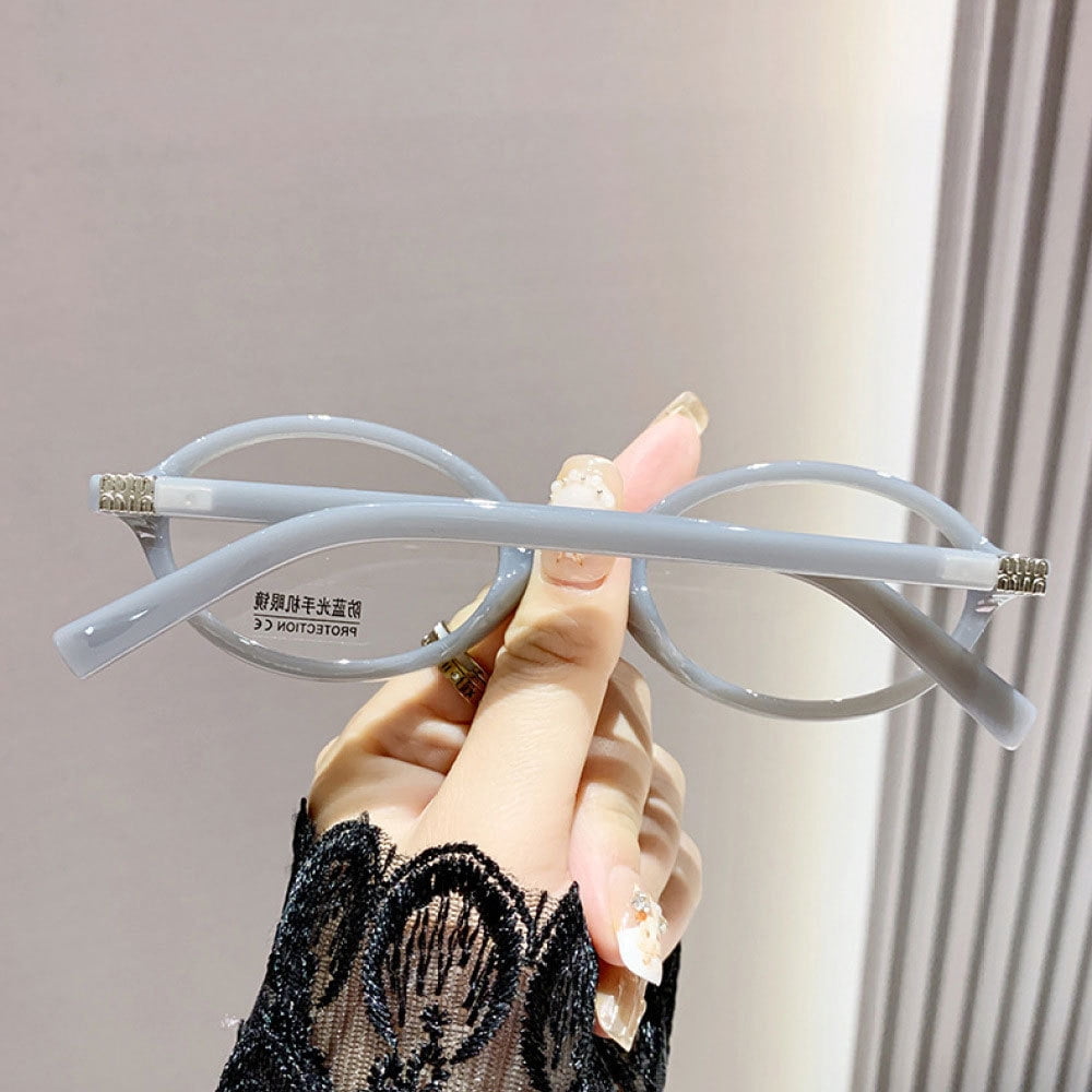 7 Pairs of Gray Anti-blue Light Reading Glasses +2.50 Oval Plastic Classic Readers 2.50 for Women