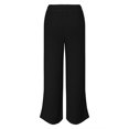 thumbnail image 5 of HAiming Women Elastic High Waist Lounge Pants Drawstring Wide Leg Trouser Solid Color Straight Leg Pants with Pocket, 5 of 5