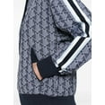 thumbnail image 4 of Lacoste Navy Blue And White Jacquard Zip-Up Hoodie (Women's), 4 of 4