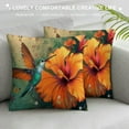 thumbnail image 3 of JEUXUS Modern Art Prints Beautiful Humming Bird With Hawaii Hibiscus Flower Pillow Case White, 3 of 5