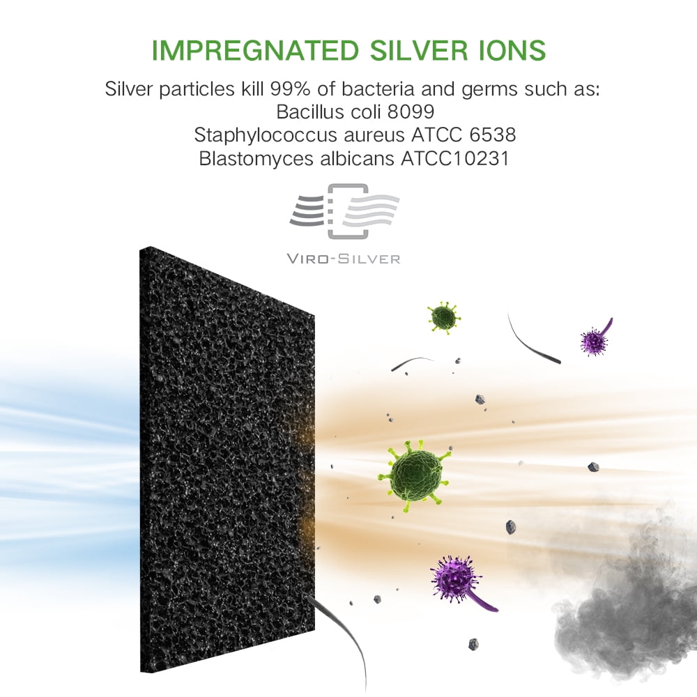 Hunter HT1715 HEPA+ Air Purifier with Viro-Silver Technology - Titanium/Black