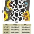 thumbnail image 3 of Cow Print Sunflower Throw Blanket Flannel Fleece Bed Blanket Cozy Air Conditioning Blanket Plush Blanket for Bedroom Living Sofa Car 80"x60", 3 of 6