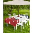 thumbnail image 3 of 4th of July Tablecloth with Umbrella Hole and Zipper US Flag Stars Stripes Rectangle Outdoor Tablecloths 60x84 Outside Table Cloths Red Blue White Patio Table Cloth Cover for Independence Day Garden, 3 of 6