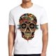 thumbnail image 1 of playera de calavera de azúcar, playera gráfica de Mandala de Calavera, divertida, unisex, color negro, 1 of 6