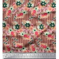 thumbnail image 1 of Soimoi Rayon Fabric Stripe,Leaves & Floral Artistic Print Fabric by Yard 42 Inch Wide, 1 of 1