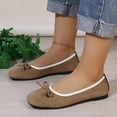 thumbnail image 4 of Miqool Bowknot Ballet Flats for Women Casual Flat Shoes Flock Round Toe Soft Sole Slip On Loafers Indoor Outdoor Comfortable Shoes, 4 of 9
