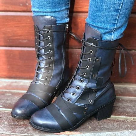 

Women s Winter Fashion Zip up Boots Ladies Outdoor Square Heels Shoes Note Please Buy One Or Two Sizes Larger