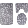 thumbnail image 1 of Juego de 3 alfombrillas de baño antideslizantes con soporte, de espuma viscoelástica transpirable, cómodas, suaves y absorbentes de agua, alfombrillas de baño antideslizantes (juego de 3, color gris), 1 of 4