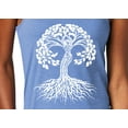 thumbnail image 3 of Women's White Celtic Tree Moisture-Wicking Relaxed Yoga Tank Top, Extra-Small Military Green, 3 of 5