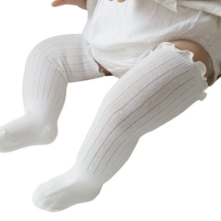 

COUTEXYI Newborn Thigh High Sock Infant Solid Color Crimp Socks Autumn and Winter Stocking
