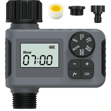 URRU Watering Timer，Outdoor Garden Hose Faucet Timers, Programmable Water Sprinkler Timer with Rain Delay/Manual/Automatic Drip Irrigation and Lawn Watering System for Yard, 1 Outlet